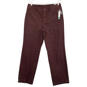 Kim Rogers Rachel Fit Straight Leg, Pockets, Button Zip, Color Brown, Size 14